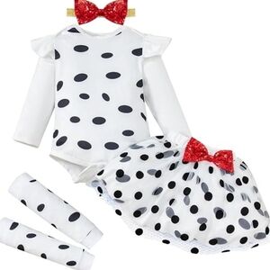 Dalmation Black and White Halloween/Disney  Tutu Skirts Size 6-12mo